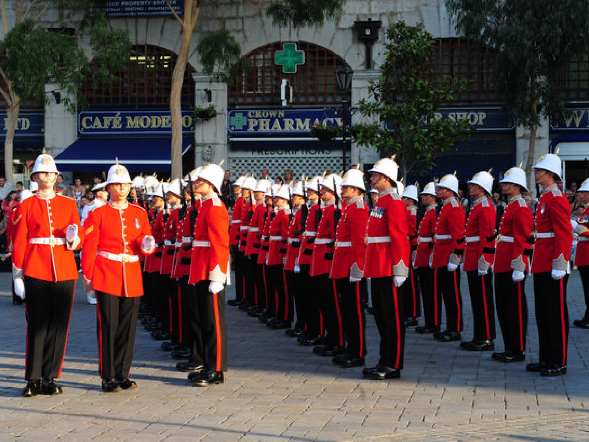 Soldiers in parade in casemates square image